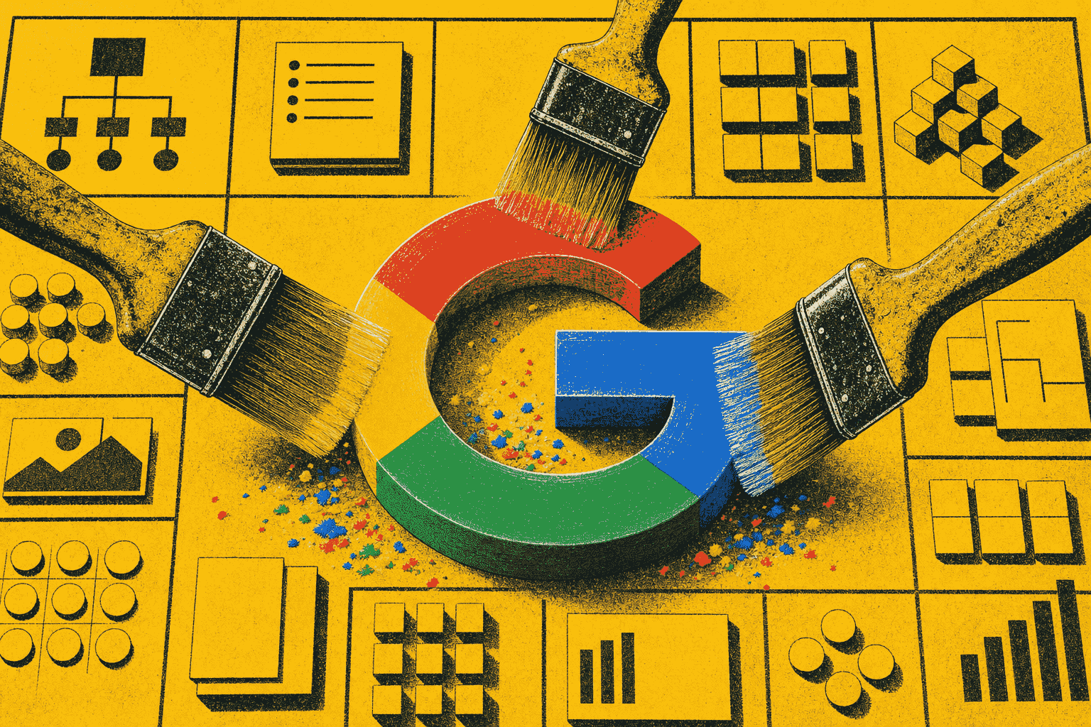 Editorial illustration for: Google Enlisted Three Advertising Legends to Make AI Creative Respectable