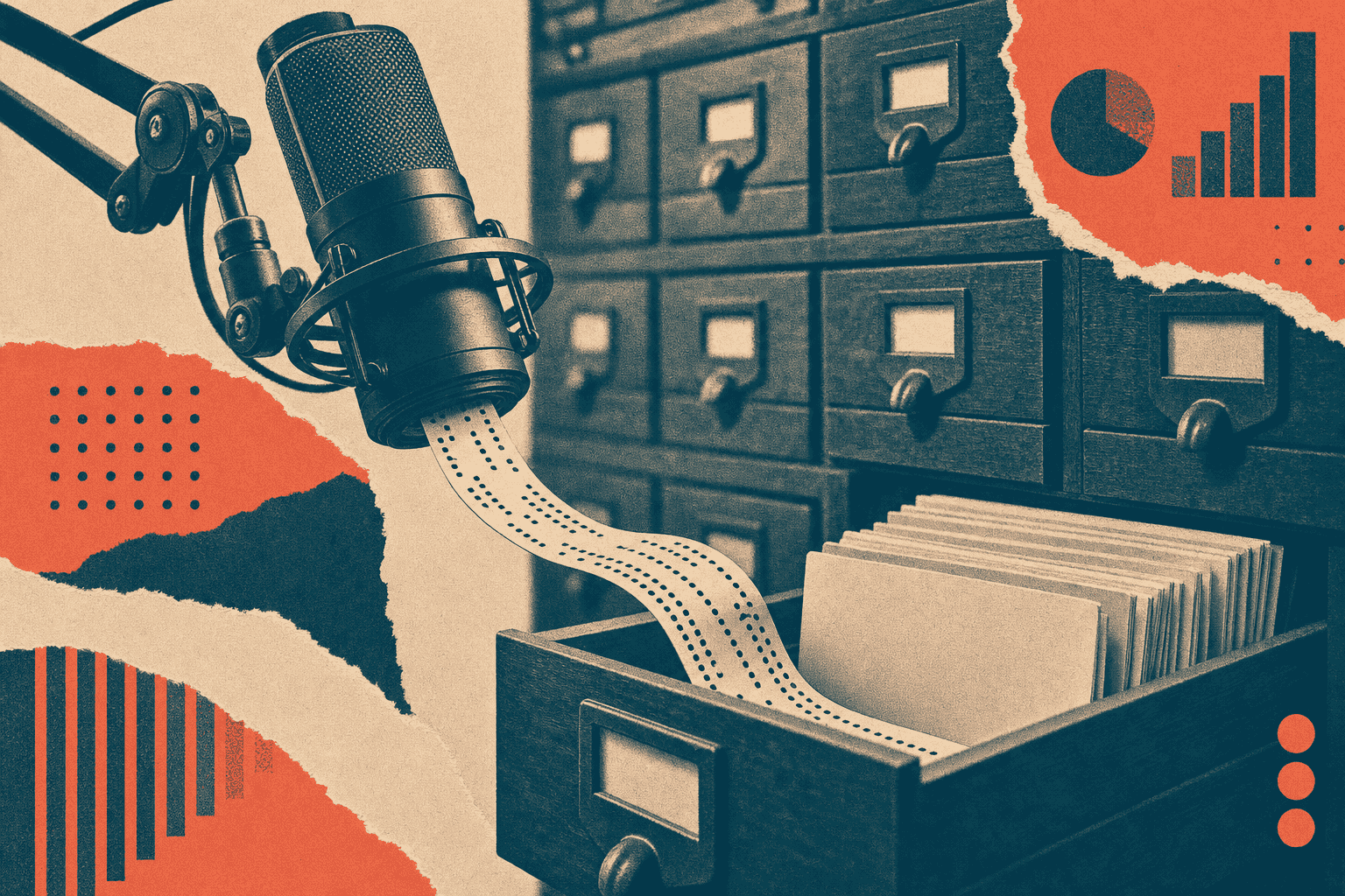 Editorial illustration for: 130,000 Podcasts Are Now Searchable Text, Including the Ads